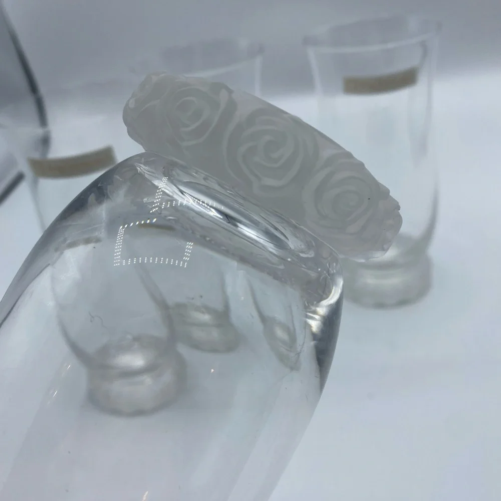 Rare Nachtmann Noblesse Crystal Highball Tumblers Set Of 4 Rose Detailed Base